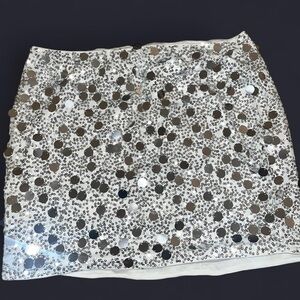 SHEIN Silver Sequin Mini Skirt